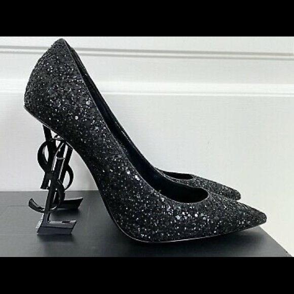 *sold* Saint-Laurent Opyum Glitter Pumps - Picture 1 of 8